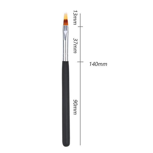 Sæt med 3 neglekunstpensler, træ, 14 cm, flerfarvet