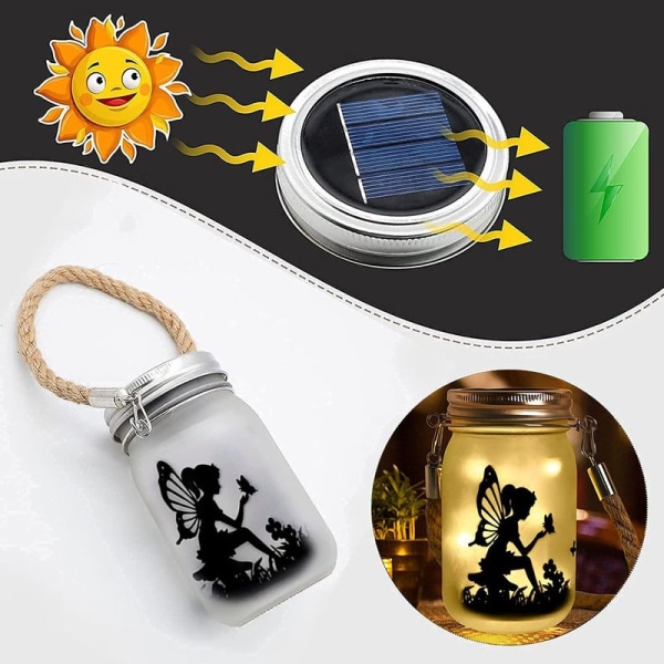 Pack Fairy Solcellslyktor Vattentät Hängande Frostat Glas