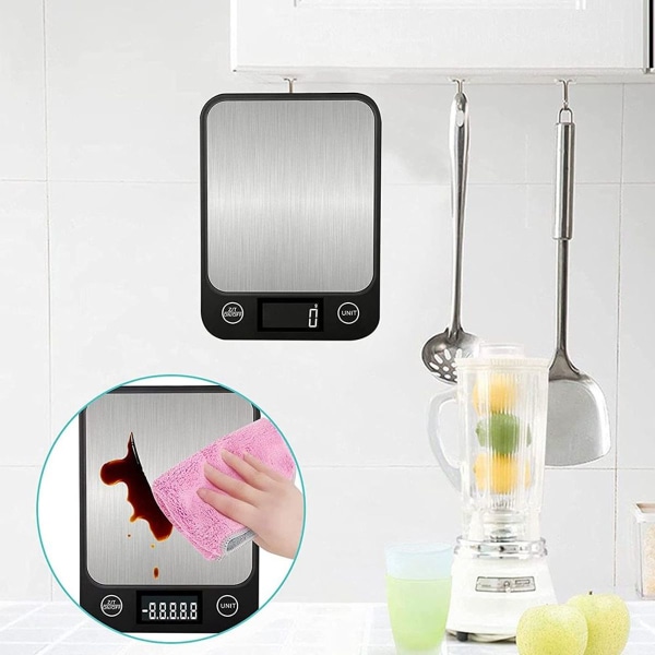 Digitaalinen keittiövaaka, ruokavaaka LCD-näytöllä, 10 kg/1 g