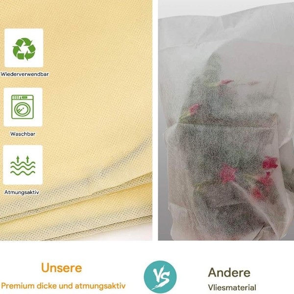 Plantebeskyttelse til vinter, frostbeskyttelse potteplante stor pose, potteplante, vinter