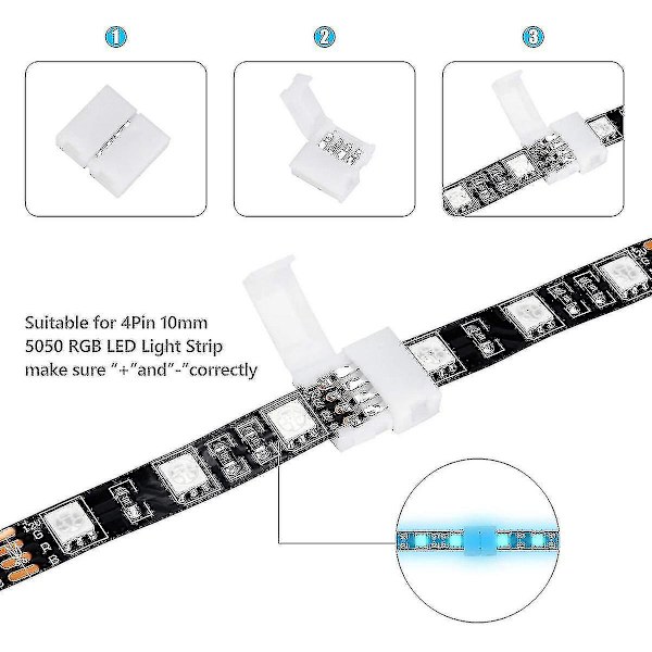 4-pin Rgb Led lysstrimmel-stik - 50 stk.