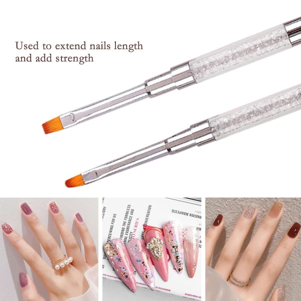 Set med 5 nagelborstar, akryl, 23,5 cm, lila