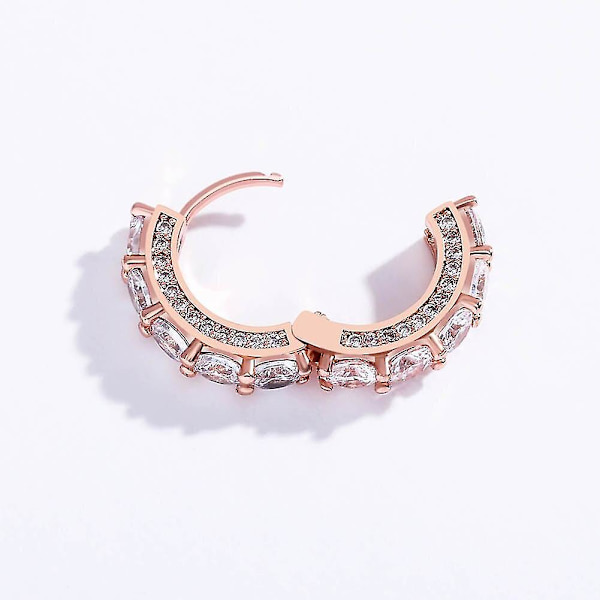 Hip Hop Runde Stud Øreringe Kvinder Mikro Pave Fuld Kubisk Zirkonia Iced Out Bling Bling Øreringe Rock Party Smykker Gave