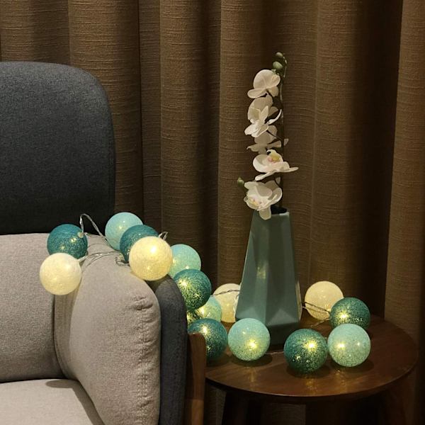 Puuvillapallo Valo Garland - 3M 20 LED-valoketju - Kannettava LED-valoketju Sisätiloihin