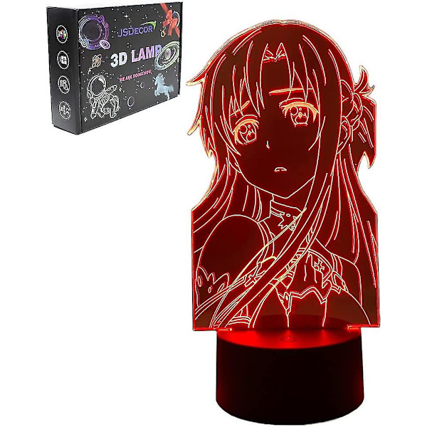 Shxx Sao Anime Figur Led Lys Sød Drenge & Piger Julefødselsdagsfest Gave Kirito/asuna/asada Shino 3d Optisk Illusion Bordlampe3d7l-20