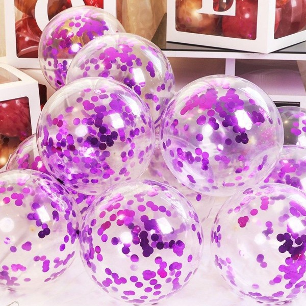 Transparent ballongballong dekoration för festscen 100 st/förpackning (lila)