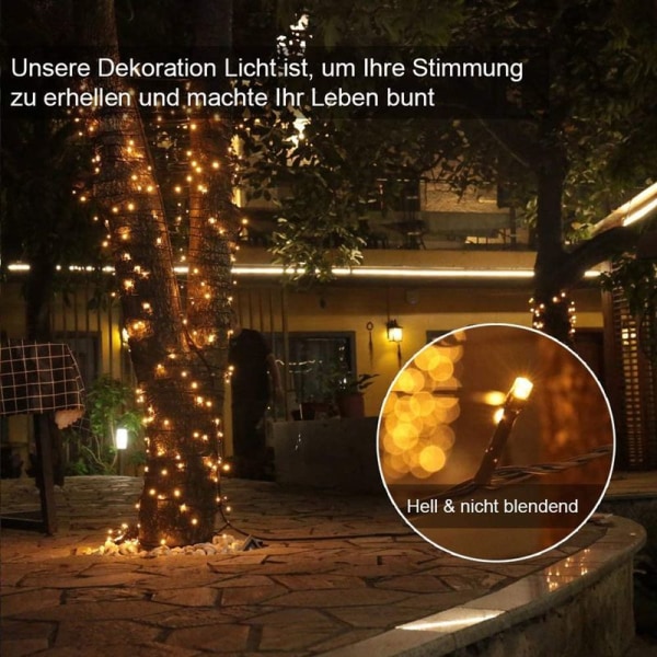 33 meter långa julgransljus med 300 lysdioder, 8 ljuslägen
