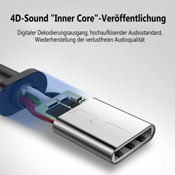 Typ-C-hörlurar, USB-hörlurar med HiFi-stereo och mikrofon