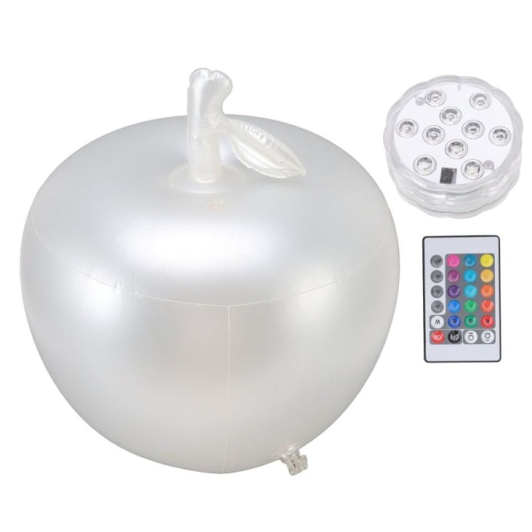 Oppustelig LED-lyskugle i æbleform, PVC LED-lyskugler, pakke med 16