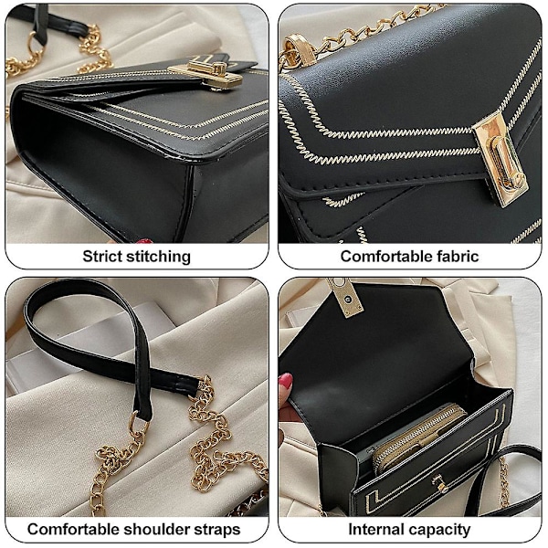 Elegant kunstig skinn middagskonvolutt clutch veske sammenleggbar veske egnet for fester, bryllup
