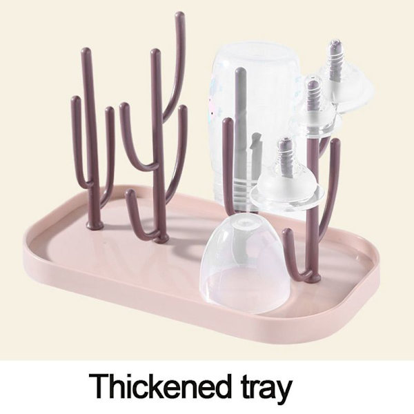 Tilaa säästävä vauvan pullon kuivausteline Työtaso Baby Pink