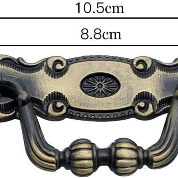 Møbelknopper og håndtag, 4 stk. gammelt zink skuffegreb bronze bronze skuffe