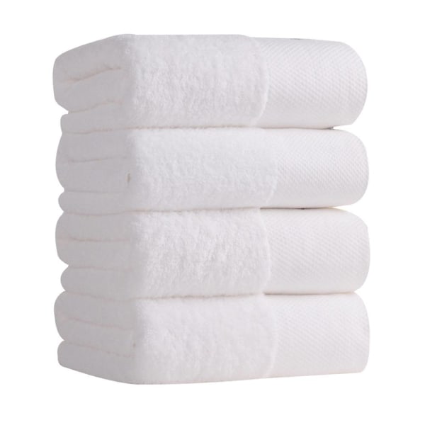 Bomuld | Hotel & Spa kvalitet 100% bomuld Premium håndklæder | Blød og absorberende (4-delt, hvid)