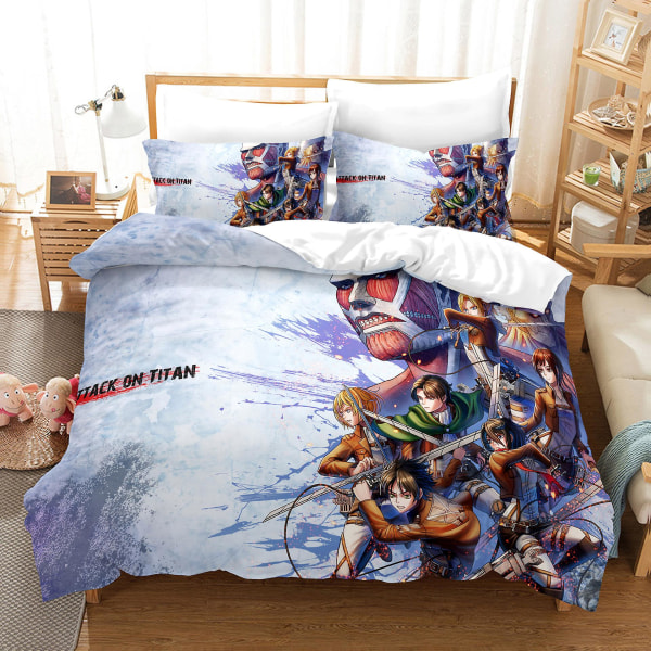 Attack Giant 7# Cartoon Digital Printing Quilt Cover Set med tre