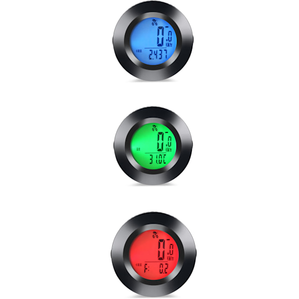 Vandtæt trådløs speedometer med 3-farvet baggrundsbelysning