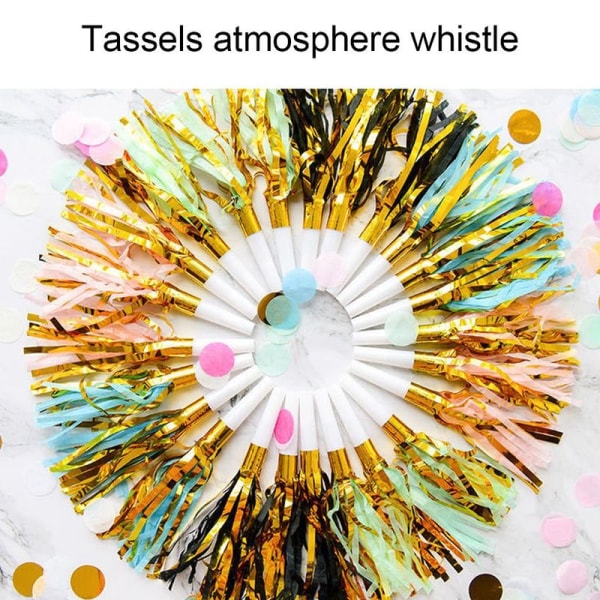 Glitter Metallic Fringe Noise Maker Musical Blowouts Whistle Style 1