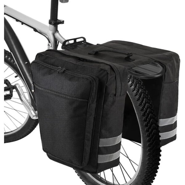 Cykelväskor, 28L vattentät cykelväska - Slitstark cykelsadelväska för bakre rack-bärrem för landsvägscyklar, MTB (svart)