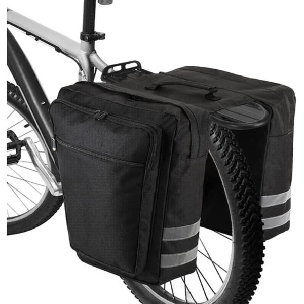 Sykkelvesker, 28L Vanntett Sykkelbærer Bag - Holdbar Sykkelseteveske for Bakre Stativbære Stropp for Landeveissykler, MTB (Svart)