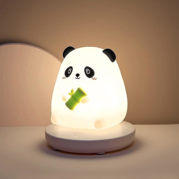 Söt Panda Nattlampa, Touch-kontrollerad Bärbar Led Djur Barnlampa Usb Laddning Sänglampa, (panda)