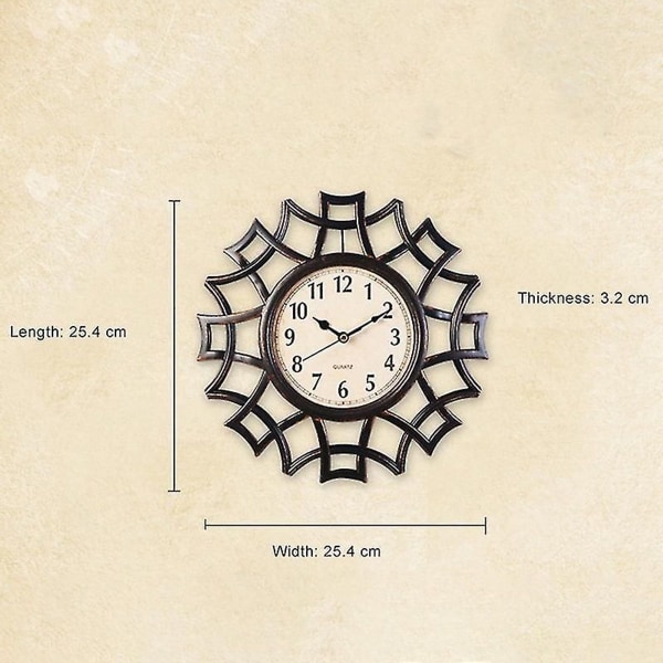 Abstrakt nordisk vintage siffra geometrisk väggklocka, kvarts, modern design