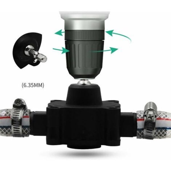 Vannpumpe for hage, mini bærbar selvpumpende vannpumpe elektrisk drillpumpe med 1/4\" skaft