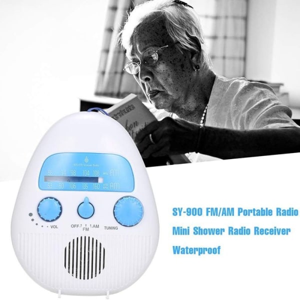 Surenhap Mini Shower Radio Vedenpitävä Kylpyhuone Radio Paristokäyttöinen FM/AM