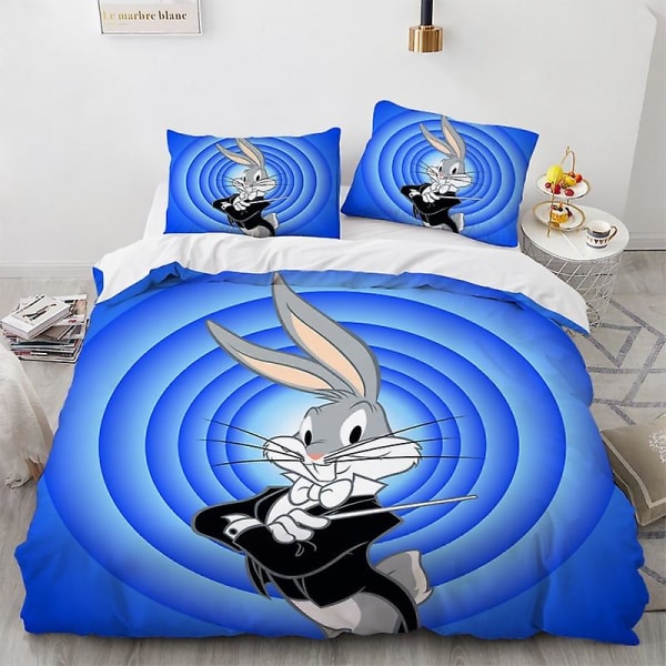 Tbg-22# Cross Funny Bunny 3d Digital Print Hem Tredelad cover lakan Örngott Sängkläder