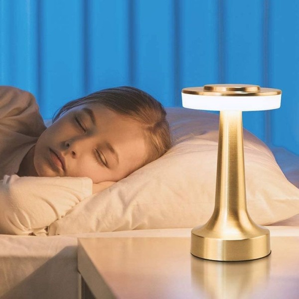 Bärbar LED-skrivbordslampa med touchsensor, 3 nivåer av ljusstyrka