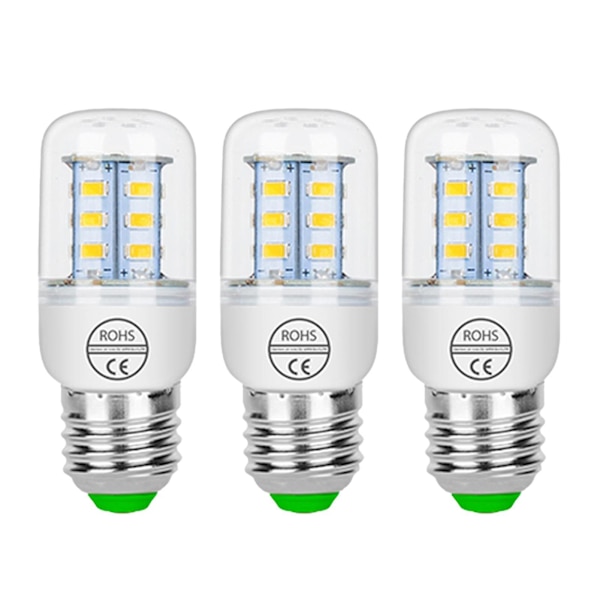 Superlys og effektiv LED-pære E27 Cri 70+ 3000k/6500k Majslampe til hjemmebrug - 3 stk.