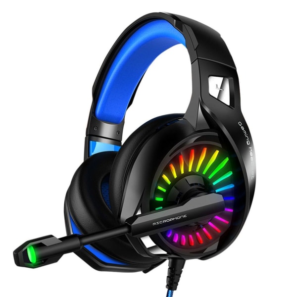 Gaming Headset Computer Gaming Headset RGB Lys Mikrofon USB Multifunksjon