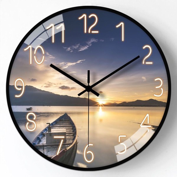 Moderne 20 cm vægur - Guld og sort, elegant dekoration til badeværelset (glas)