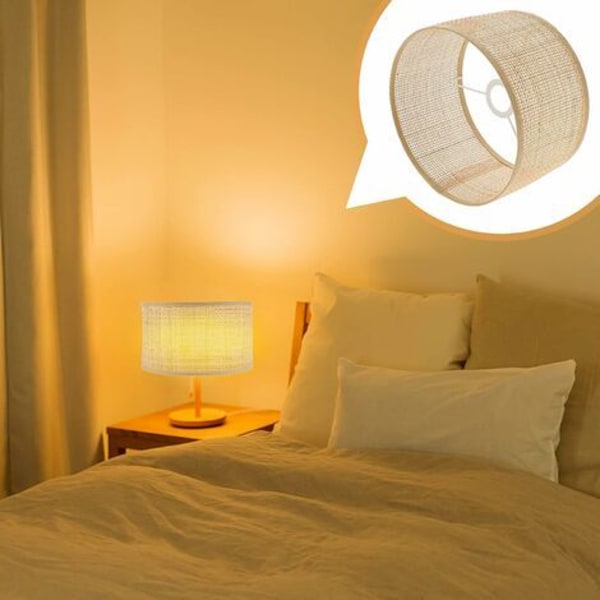 Wicker Rattan Lampskärm Kandelaber Vävd Lampskärm Taklampa Kåpor Klämma på Glödlampa Lampskärm för Bord Vägg Tak Golvlampa