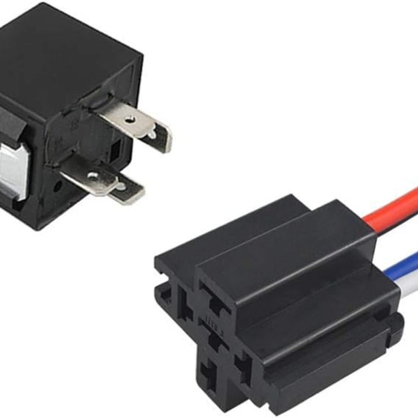 Ammattimainen 4-napainen auton rele 12V 40A SPST auton rele värikkäällä kaapelilla