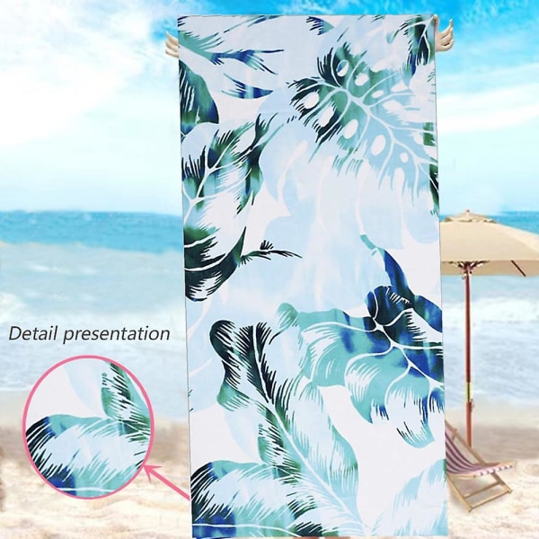 Strandhåndklæde overstørrelse 75*150 cm Sandfri håndklæder, Camping Sports Strandtilbehør, blå slipsfarve