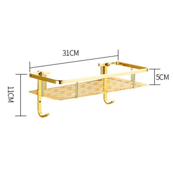 Duschhylla Hylla Dusch Badrum Rektangulär hörnhylla Guld