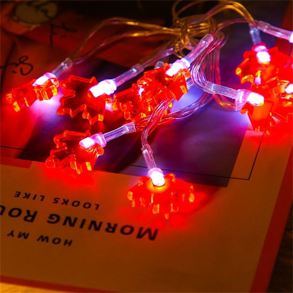 3D Thanksgiving Dekorationer Lönnljus 3 Meter 30 LED-lampor