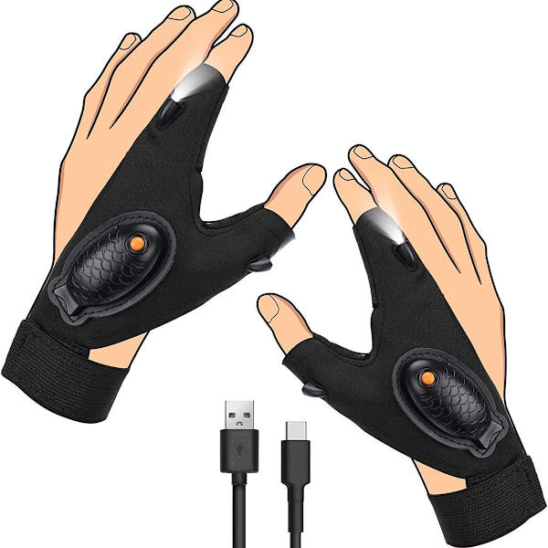 LED-handsker til mænd - Original gave til mænd LED-handsker med vand