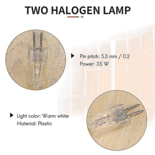 35w G5, 3-pin dobbel halogenpærevarmere