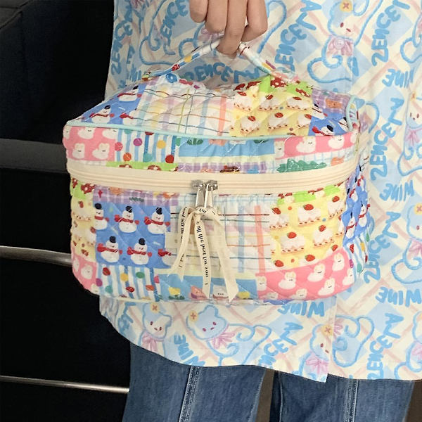 Söt kosmetisk väska nisch stor kapacitet toalettartiklar, gjord av polyester
