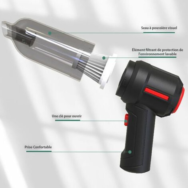 3-i-1 Handhållen sladdlös luftblåsare luftdammsugare mini 9000Pa sladdlös bil tangentbord dammsugare bärbar cyklon sugning hem