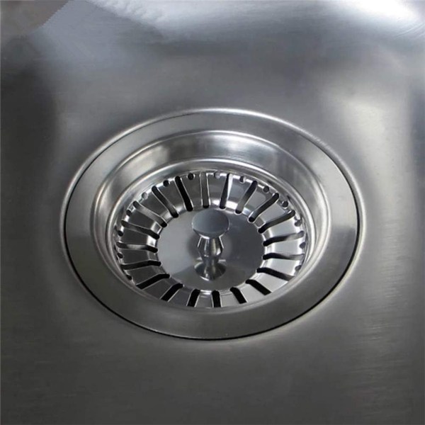 2 stk Vask Si/Sink Afløbsprop Vask Hul Si Køkken/Badeværelse Si 84mm Diameter med Kuglespids, Rustfrit Stål