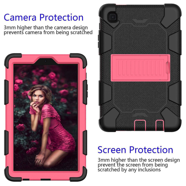 For Samsung Galaxy Tab A7 Lite 8,7-tommers dobbelfarget silikon + PC-nettbrettetui Støtstativ Støtsikkert beskyttelsesdeksel