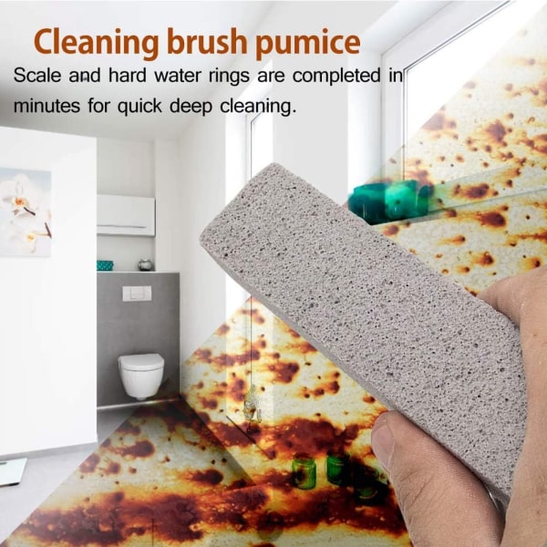 PCS Pumice Stone Cleaning Brush with Handle Cleaning Block Toilet Brush Cleaner for Kitchen/Grill/Bath/Toilet Bowel/Pool