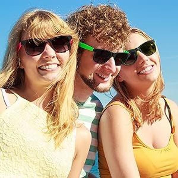 24-pakkaus 80-luvun tyyliset neonbilelasit - hauska lahja