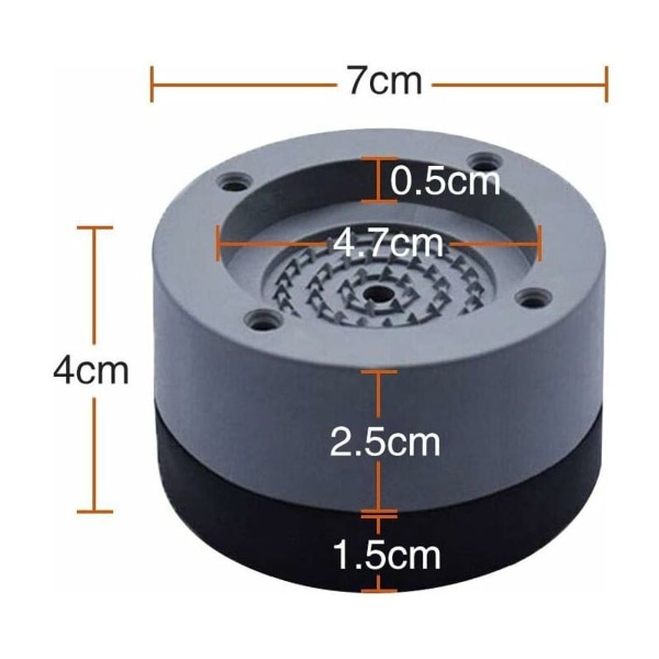 4 stk. Anti-vibrationsunderlag Universal Vaskemaskine Anti-vibrationsunderlag Fødder Stabili