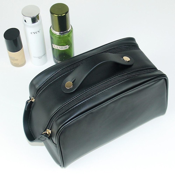Kosmetisk väska, avancerad bärbar förvaringsväska för hudvårdsprodukter med stor kapacitet, gjord av Pu