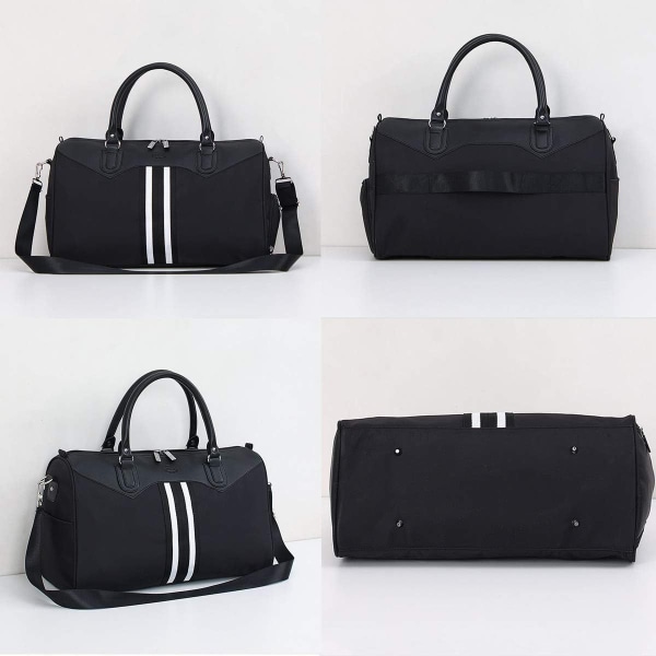 Reiseveske Canvas Leather Weekender Bag Travel Duffle Bag Håndbagasje håndveske