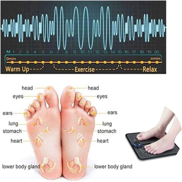 Elektrisk Fodmassager, USB EMS Fodmassager Måtte Fodcirkulation Muskel
