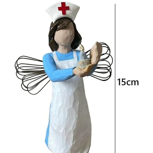 Waner sjuksköterska staty Harts sjuksköterska Skulptur Sjuksköterska Karaktär Staty Hemprydnad Ornament,b