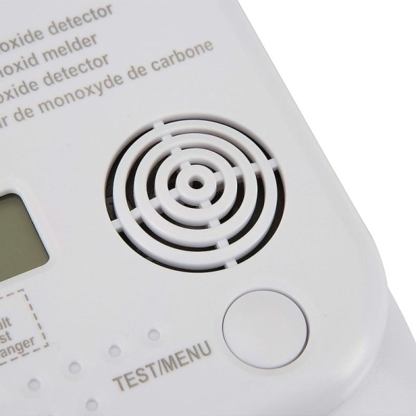 Karbonmonoksiddetektor med display og temperaturdisplay, testknapp, RM370, 2
